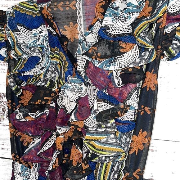 Twenty one Dress Womens size Small chiffon floral mini Ruffle Cap Sleeve - Picture 5 of 12